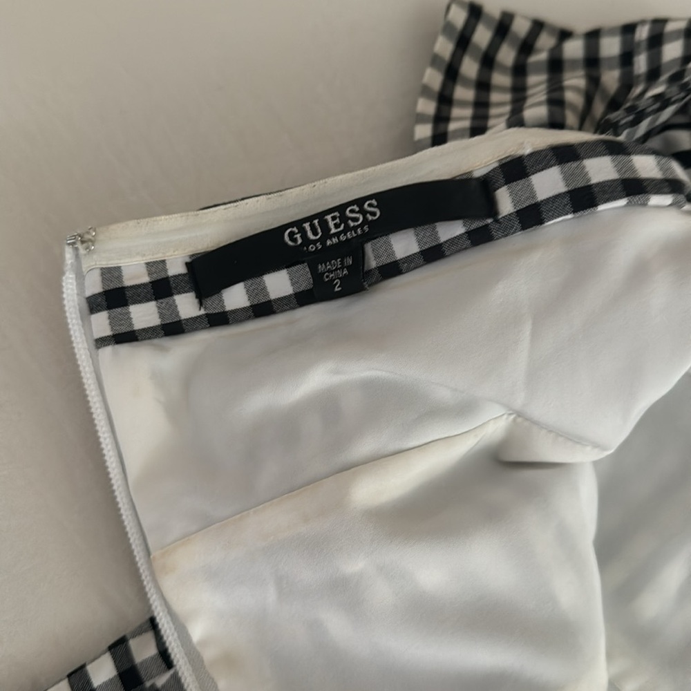Guess Plaid Off Shoulder Sweetheart Dress 2 - Picture 6 of 10